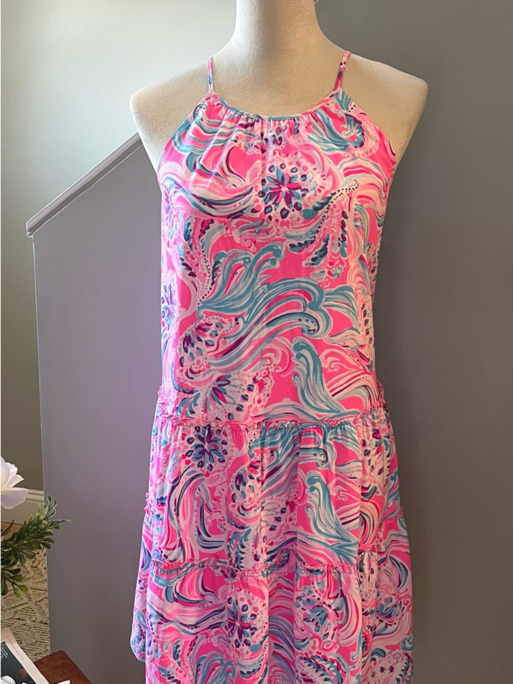 NWOT LILLY PULITZER Dress Shift “Evalyn” Prosecco Pin Don’t Be Jelly Size LARGE